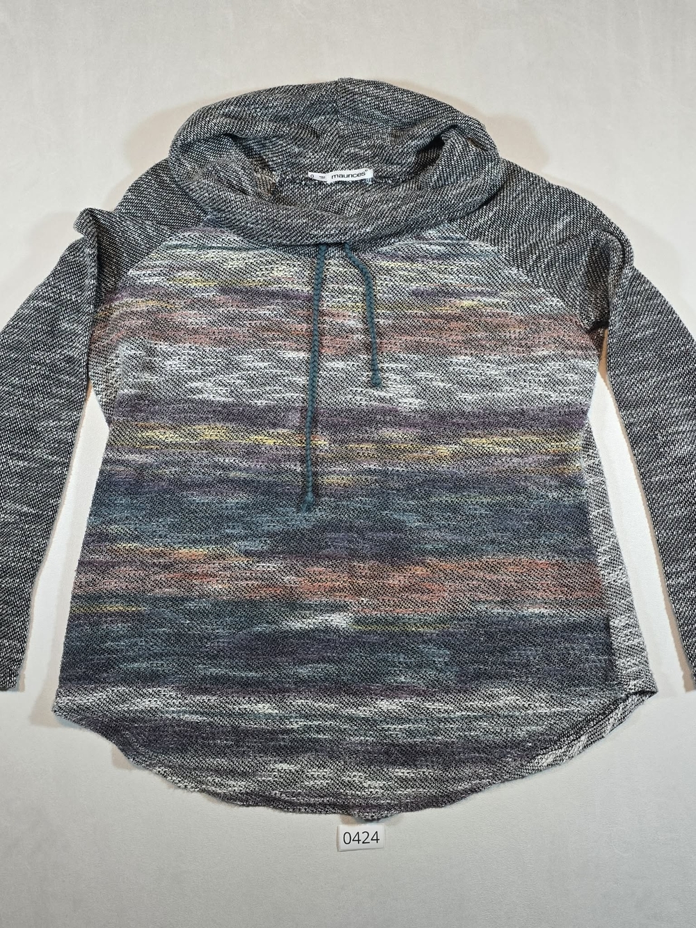 Mauricea Mixed Heather Cowl Neck Sweater - Multicolor Plus Size 0